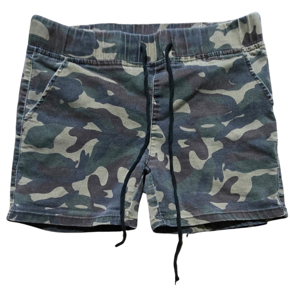 VIP Green and Black Jean Shorts with Relaxed Fit